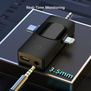 میکروفون وایرلس 3 در 1 لاواریر مناسب اندروید و آیفون، لایتنینگ و تایپ سی