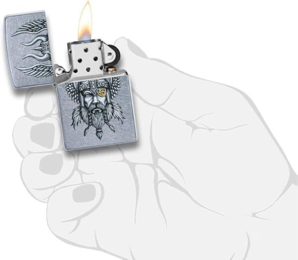 فندک ضدباد زپو با طرح وایکینگ نوردیک zippo