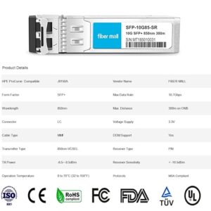 ماژول فیبر نوری 10G SFP+ سازگار با HPE ProCurve