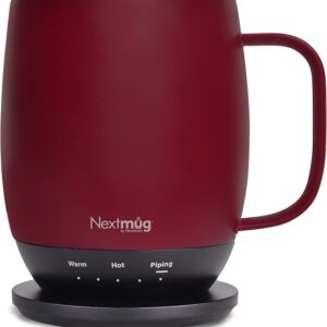 Temperature-Controlled, Self-Heating Coffee Mug (Burgundy - 14 oz.)