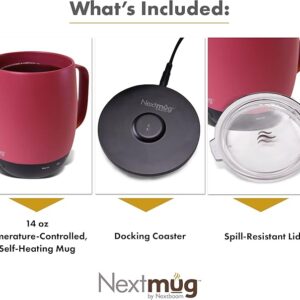 Temperature-Controlled, Self-Heating Coffee Mug (Dusty Rose - 14 oz.)