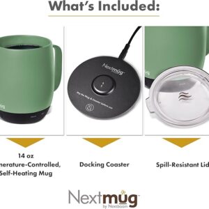 Temperature-Controlled, Self-Heating Coffee Mug (Dusty Rose - 14 oz.)