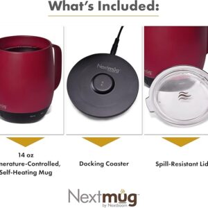 Temperature-Controlled, Self-Heating Coffee Mug (Dusty Rose - 14 oz.)
