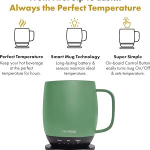 Temperature-Controlled, Self-Heating Coffee Mug (Dusty Rose - 14 oz.)