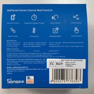 کلید هوشمند دو پل دیواری Sonoff NSPanel-EU Wi-Fi 2 Gang
